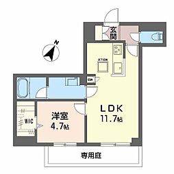Ecrage Takasu 1LDKの間取図画像