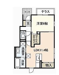 サンリッシュ天神 1LDKの間取図画像