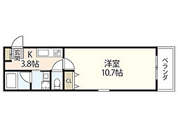 RIDERE廿日市 1Kの間取図画像