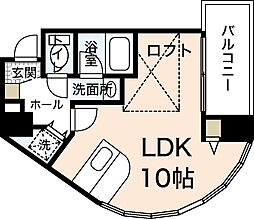 プロヴァンス東白島 ワンルームの間取図画像