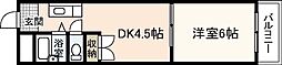 北川ビル 1DKの間取図画像