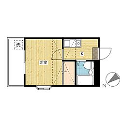 大竹レジデンス 1Kの間取図画像