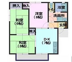 第1ハイツ奈雅 3DKの間取図画像