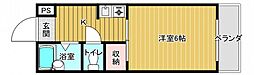 コーポサンライズ 1Kの間取図画像