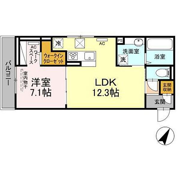 広島県廿日市市串戸1丁目(賃貸アパート1LDK・1階・46.02㎡)の写真 その2