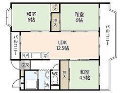 フォレスト 1階2LDKの間取り