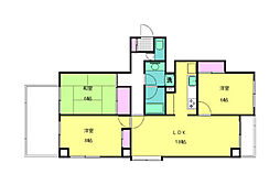 ムロヤビル 3階3LDKの間取り