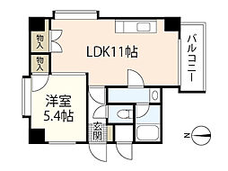 第3コーポ大場 3階1LDKの間取り