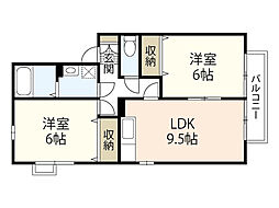 スペランツァ 1階2LDKの間取り