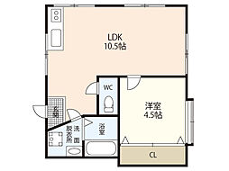 吉田ビル 3階1LDKの間取り