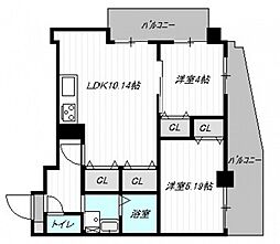 Ａｘｉｓ　Ｂｌｄ 8階2LDKの間取り