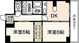 アティール観音 4階2DKの間取り