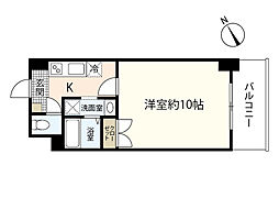 S-FORT中広通り 8階1Kの間取り