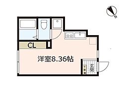 ソフィスコート八幡 ワンルームの間取図画像