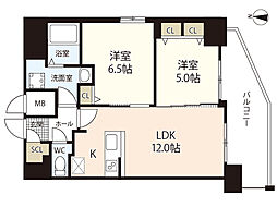 Ｓ−ＲＥＳＩＤＥＮＣＥ国泰寺町一丁目 17階2LDKの間取り