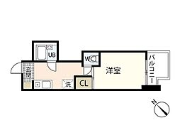さちビル 3階1Kの間取り