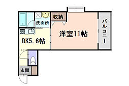 クレールミタキ 2階1DKの間取り