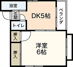 澤原ビル 2階1DKの間取り