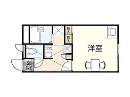 レオパレス安東 2階1Kの間取り