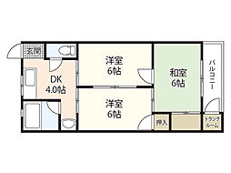 寿栄ビル6（シックス） 3階3DKの間取り