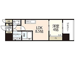 ＲＥＧＬＵＳ東平塚 5階1LDKの間取り