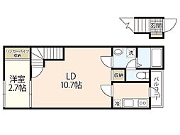 リバーノース庚午 3階1LDKの間取り