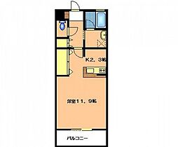 緑邑館 3階ワンルームの間取り