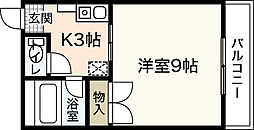 エンゼルタナカ 1Kの間取図画像