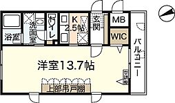 ラ・テール白島 1Kの間取図画像