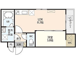 ムーブ古江西町 1LDKの間取図画像