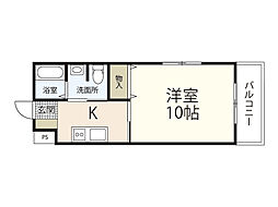 JRBハイツ虹ケ浜 1Kの間取図画像