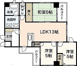 森永ビル 3LDKの間取図画像