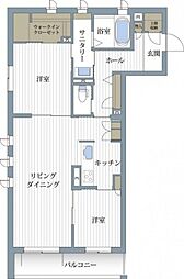 フルール・ミーサ 2LDKの間取図画像
