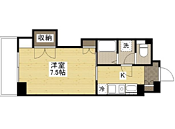 K'sB祇園 1Kの間取図画像