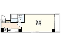 ピースアベニュー舟入 1DKの間取図画像