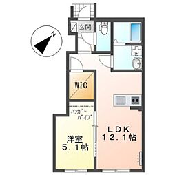 レミエ上平良 1LDKの間取図画像