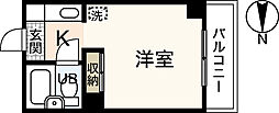 ベルパトリエ己斐中 ワンルームの間取図画像
