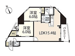 ザ・マジェスティー白島九軒町 2LDKの間取図画像