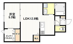 ボン・クレー和木 1SLDKの間取図画像