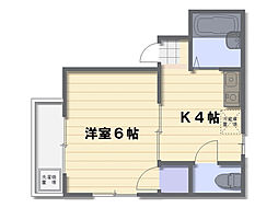サンライズ五日市中央4丁目ビル 1Kの間取図画像