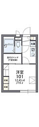 レオパレス車藤 1Kの間取図画像