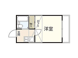 大竹レジデンス 1Kの間取図画像