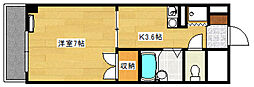 CASADESOL己斐 1Kの間取図画像