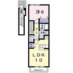 カサ・アレグリーC 1LDKの間取図画像