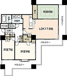 アーバンビューグランドタワー 3LDKの間取図画像