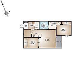 REGALEST-F 江波本町 2LDKの間取図画像