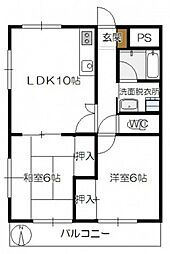 TiaraSaiwa 2LDKの間取図画像