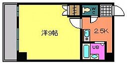 第12やたがいビル 1Kの間取図画像