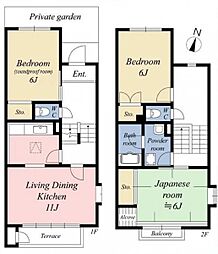 グリーンヒル寺田　147号棟 3LDKの間取り