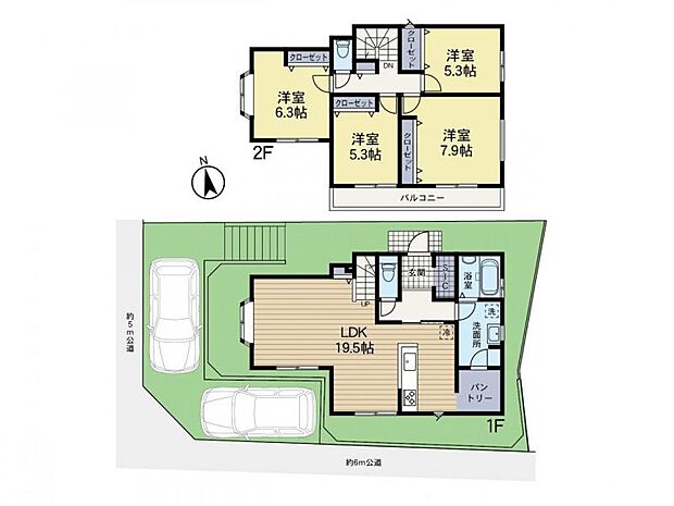 リビング階段が空間のアクセントとなって、お洒落な演出をしてくれます。